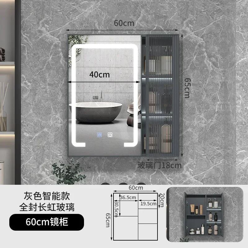 LED Bathroom Mirror Cabinet – Wall-Mounted Vanity with Storage