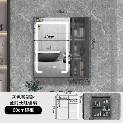 LED Bathroom Mirror Cabinet – Wall-Mounted Vanity with Storage