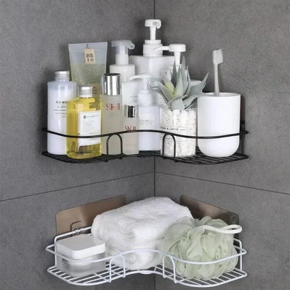 Wall Mounted Bathroom Corner Shelf – Iron Shower Storage Rack & Organizer