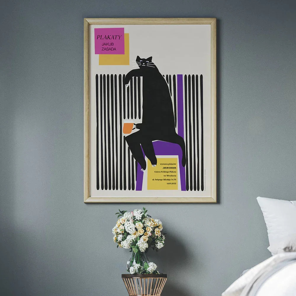 Modern Sad Cat Beer Art Print