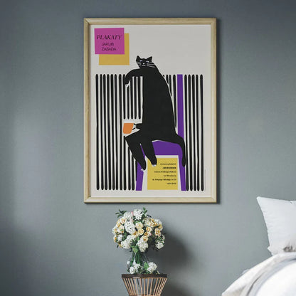 Modern Sad Cat Beer Art Print