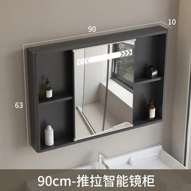 LED Bathroom Mirror Cabinet – Wall-Mounted with Defogger & Adjustable Shelf