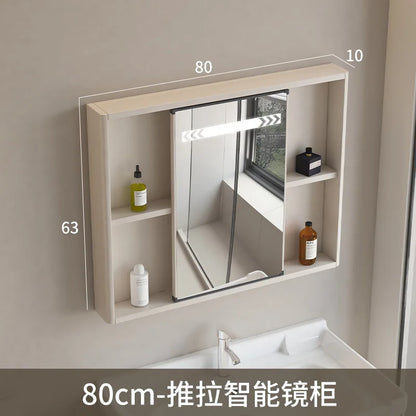 LED Bathroom Mirror Cabinet – Wall-Mounted with Defogger & Adjustable Shelf