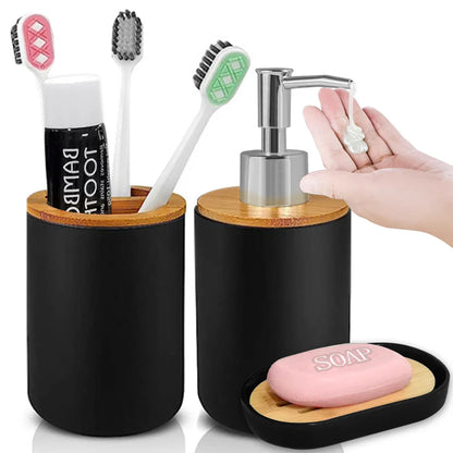 Bathroom Set – Soap Dispenser, Toothbrush Holder & Soap Dish