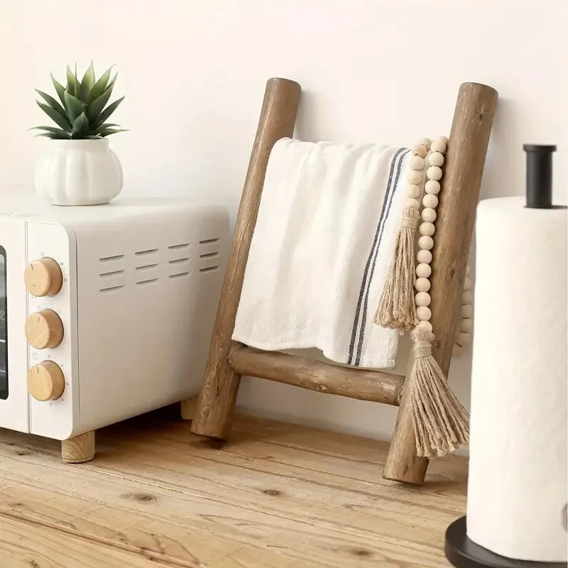 Wooden Towel Ladder Rack – Rustic Home & Bathroom Decor