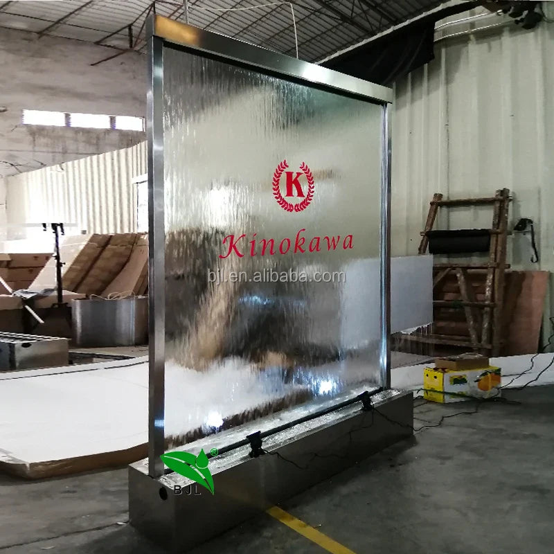Custom Indoor Glass Water Fountain – Wall Partition Home Decor