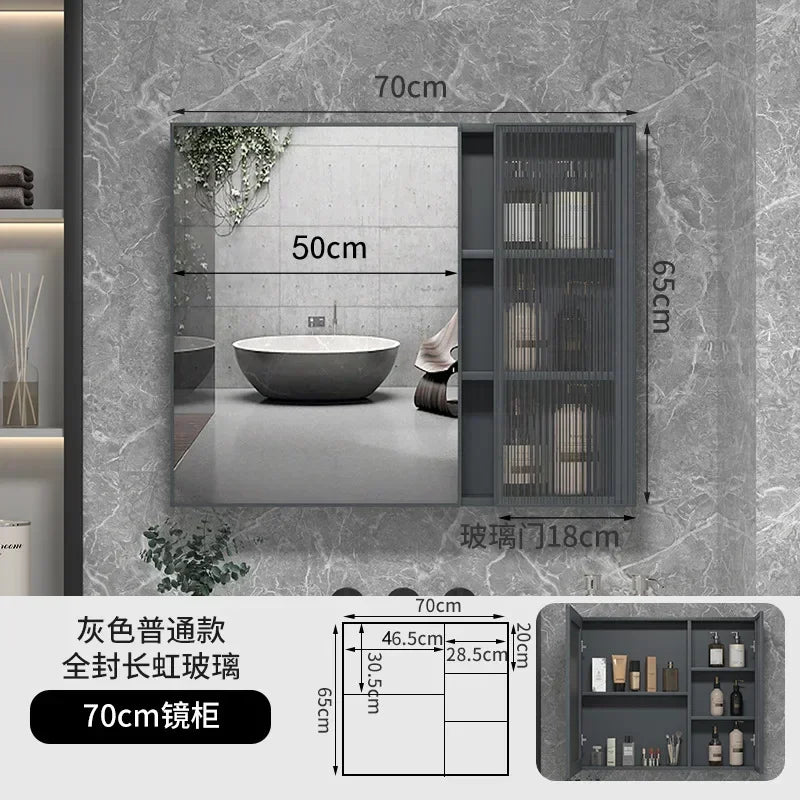 LED Bathroom Mirror Cabinet – Wall-Mounted Vanity with Storage