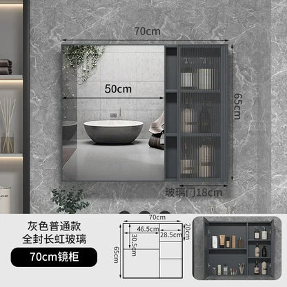 LED Bathroom Mirror Cabinet – Wall-Mounted Vanity with Storage