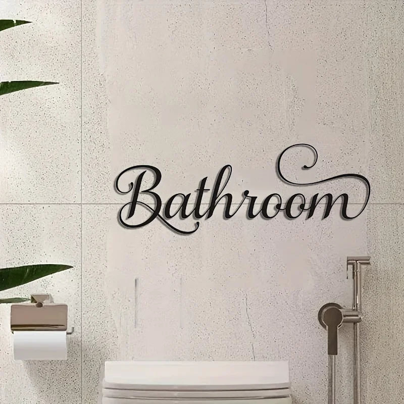 Minimalist Modern Metal Bathroom Wall Decor – Gift Ready