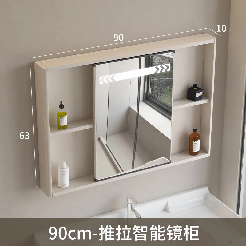 LED Bathroom Mirror Cabinet – Wall-Mounted with Defogger & Adjustable Shelf