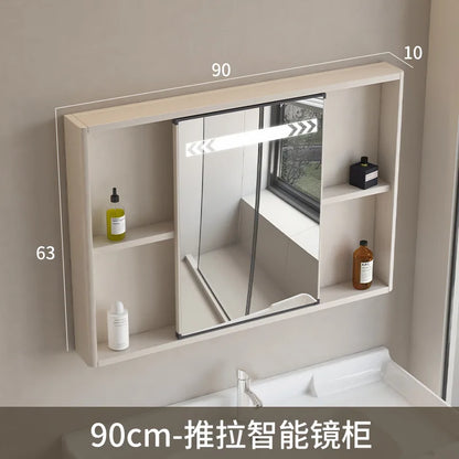 LED Bathroom Mirror Cabinet – Wall-Mounted with Defogger & Adjustable Shelf